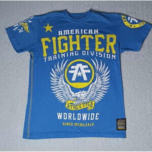 American Fighter By Afflicition Short Sleeve Graphic Tee Mens Size Medium Blue